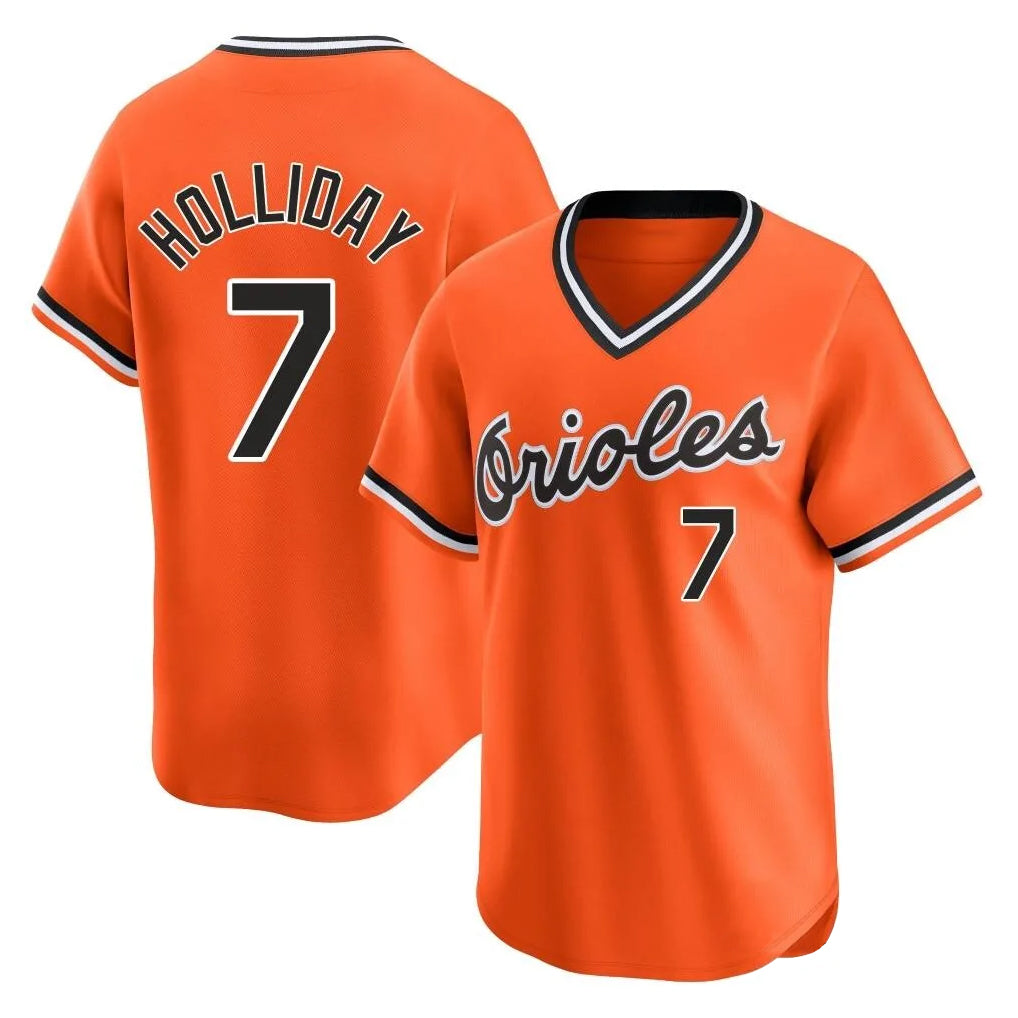 Baltimore Orioles #7 Jackson Holliday Player Orange CONTON T-shirt Limited Home Game Stitched Jerseys