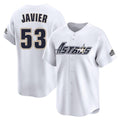 Houston Astros #53 Cristian Javier Player White CONTON Throwback Cooperstown Collection Limited Stitched Jerseys