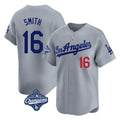 Los Angeles Dodgers #16 Will Smith Player Gray CONTON World Series Meet Limited Home Stitched Jerseys