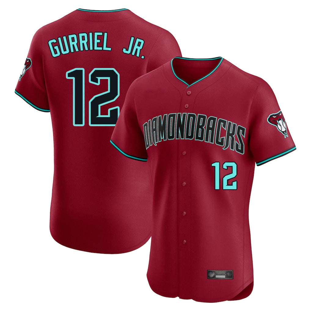 Arizona Diamondbacks #12 Lourdes Gurriel Jr Player Red CONTON Limited Elite Home Game Stitched Jerseys