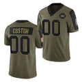 Custom W.Football Team Olive CONTON ACTIVE PLAYER 2021 Salute To Service Limited Stitched Jersey