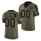 Custom W.Football Team Olive CONTON ACTIVE PLAYER 2021 Salute To Service Limited Stitched Jersey