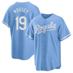 Kansas City Royals #19 Michael Massey Player Light Blue CONTON Home Game Stitched Jerseys