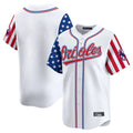 Baltimore Orioles White CONTON Independence Day Vapor Premier Home Game Blank Player Stitched Jerseys