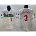 Philadelphia Phillies #3 Bryce Harper White CONTON Phanatic Limited Stitched Jersey