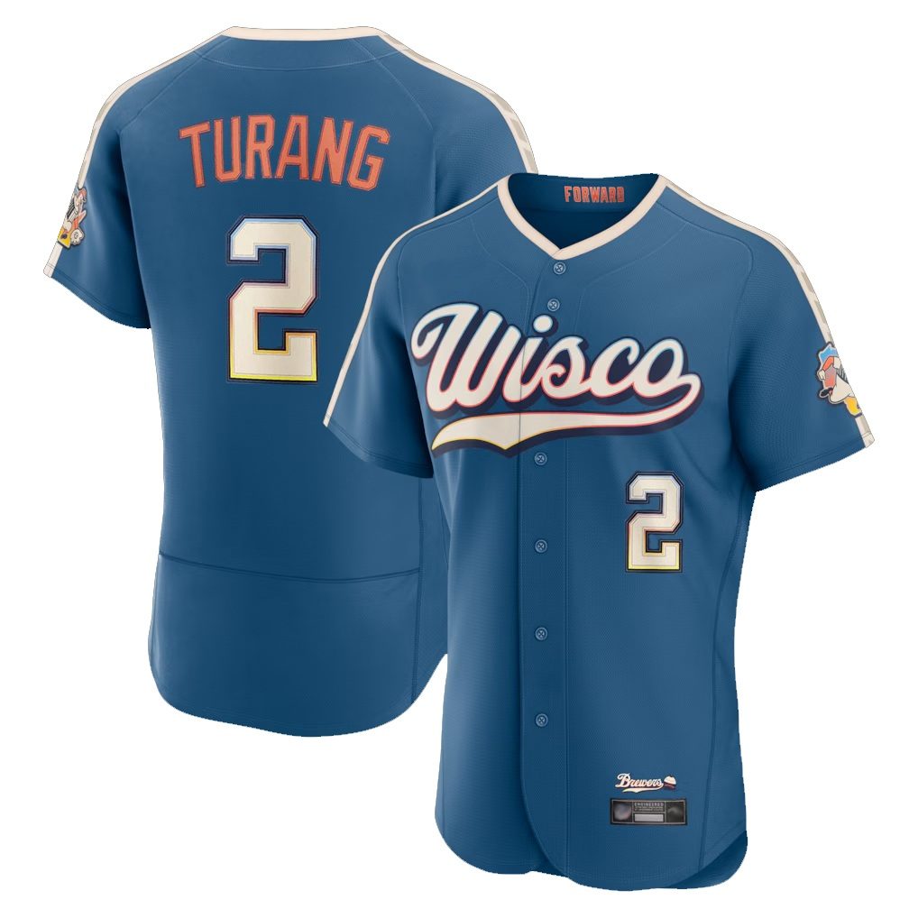 Milwaukee Brewers #2 Brice Turang Player Blue CONTON 2026 City Connect Home Limited Elite Stitched Jerseys