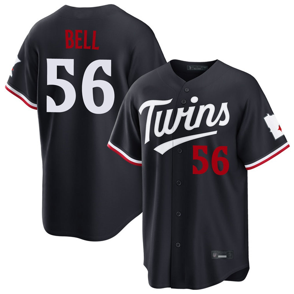 Minnesota Twins #56 Josh Bell Player Navy CONTONHome Game Stitched Jerseys