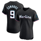 Miami Marlins #9 Xavier Edwards Player Black CONTON Vapor Home Limited Elite Stitched Jerseys