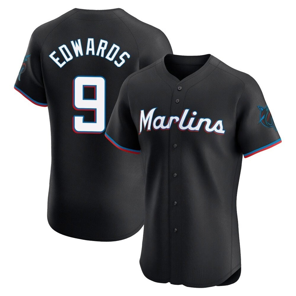 Miami Marlins #9 Xavier Edwards Player Black CONTON Vapor Home Limited Elite Stitched Jerseys
