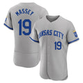 Kansas City Royals #19 Michael Massey Player Gray CONTON Limited Elite Home Game Stitched Jerseys