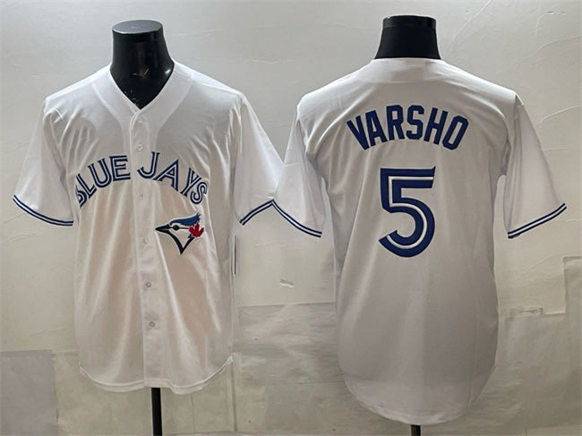 Toronto Blue Jays #5 Daulton Varsho White CONTON 2025 Cool Base Stitched Jersey