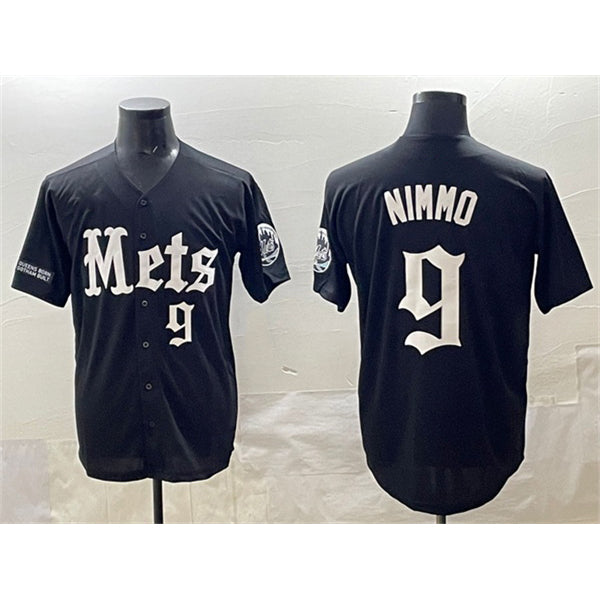 New York Mets #9 Brandon Nimmo Black CONTON 'Gotham Gothic Edition' Vapor Premier Limited Stitched Jersey