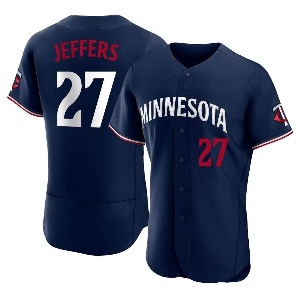 Minnesota Twins #27 Ryan Jeffers Player Navy CONTONReplica Home Limited Elite Stitched Jerseys