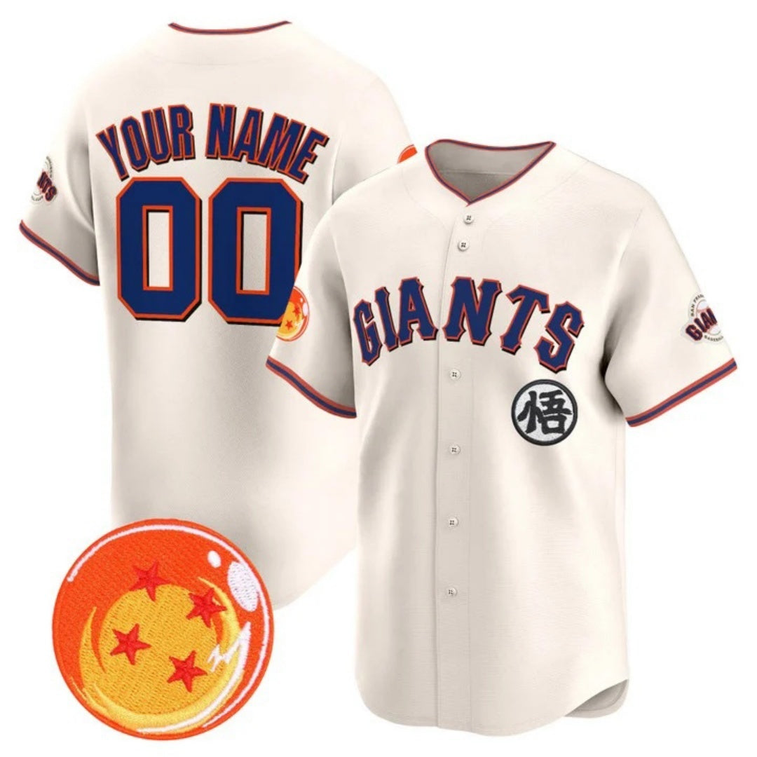 Custom San Francisco Giants x Dragon Ball Cream CONTON Vapor Premier Limited Jersey - All Stitched