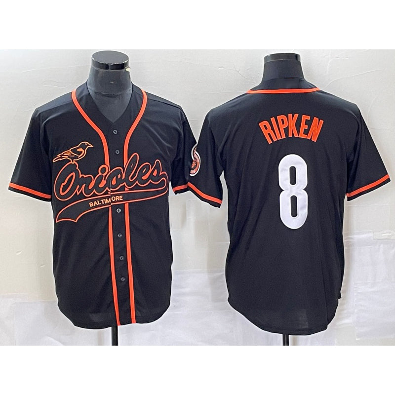 Baltimore Orioles #8 Cal Ripken Jr Black CONTON Cool Base Stitched Jersey