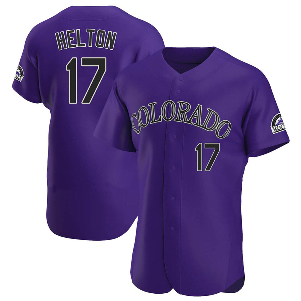 Colorado Rockies #17 Todd Helton Player Purple CONTON Limited Elite Home Stitched Jerseys