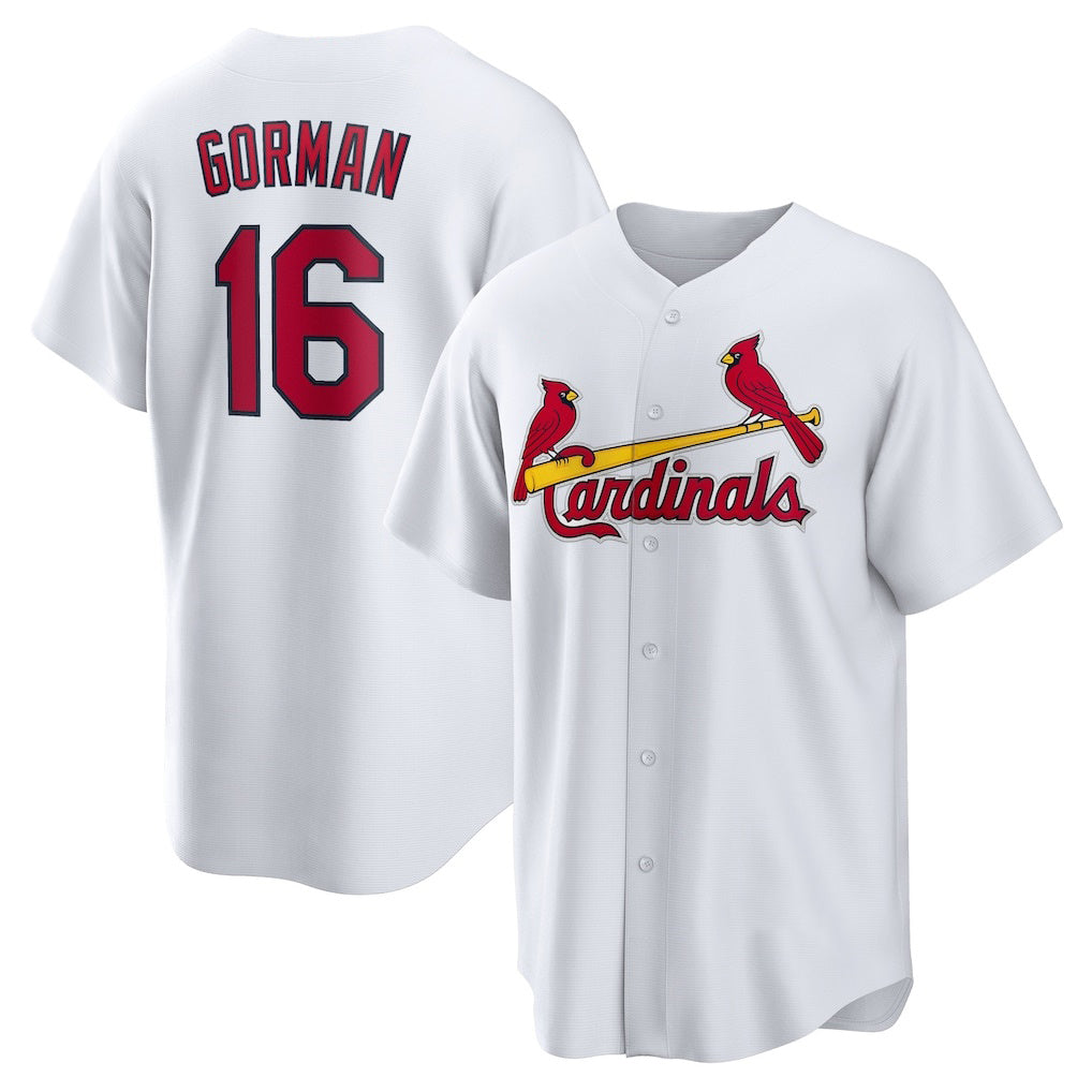 St. Louis Cardinals #16 Nolan Gorman White CONTON Home Replica Jersey