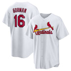 St. Louis Cardinals #16 Nolan Gorman White CONTON Home Replica Jersey