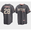 Washington Nationals #28 Lane Thomas 2022 Grey CONTON City Connect Cherry Blossom Cool Base Stitched Jersey