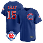 Chicago Cubs #15 Carson Kelly Player Royal CONTON 150th Anniversary Limited Home Stitched Jerseys