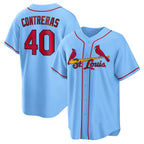 St. Louis Cardinals #40 Willson Contreras Light Blue CONTON Alternate Replica Jersey