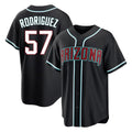 Arizona Diamondbacks #57 Eduardo Rodriguez Player Black CONTON Home Game Stitched Jerseys