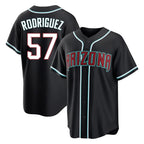 Arizona Diamondbacks #57 Eduardo Rodriguez Player Black CONTON Home Game Stitched Jerseys
