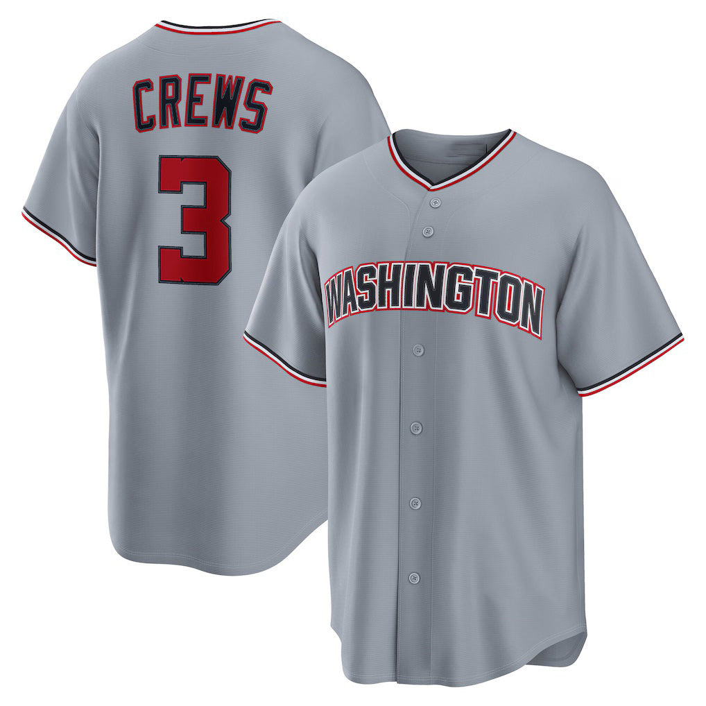 Washington Nationals #3 Dylan Crews Gray CONTON Road Replica Jersey
