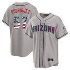 Arizona Diamondbacks #57 Eduardo Rodriguez Player Gray CONTON USA 250 Fourth of July Home Game Stitched Jerseys