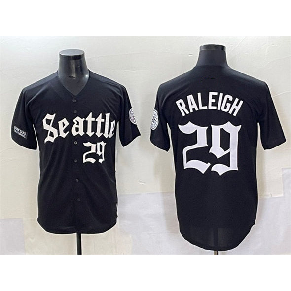 Seattle Mariners #29 Cal Raleigh Black CONTON 'Deep Sea Gothic Edition' Vapor Premier Limited Stitched Jersey