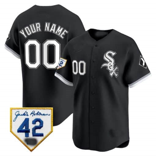 Custom Chicago White Sox 2024 Jackie Robinson Patch Vapor Premier Limited Jersey ¨C Black CONTON