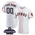 Custom Houston Astros Active Player White CONTON 2022 World Series Flex Base Stitched Jersey