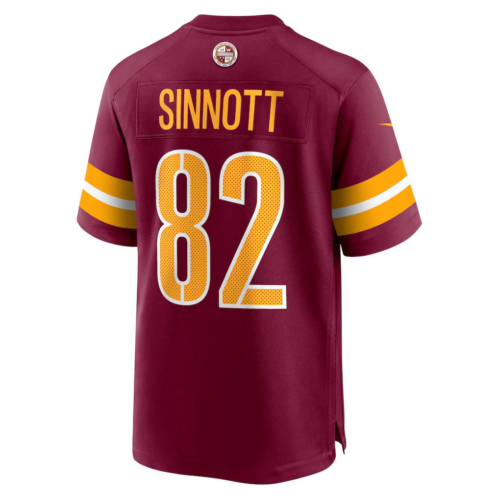 W.Commanders #82 Ben Sinnott Burgundy CONTON Game Jersey