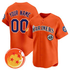 Custom Seattle Mariners x Dragon Ball Orange CONTON Vapor Premier Limited Jersey - All Stitched