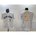 New York Yankees #3 Babe Ruth White CONTON Pinstripe Fashion Cool Base Jerseys