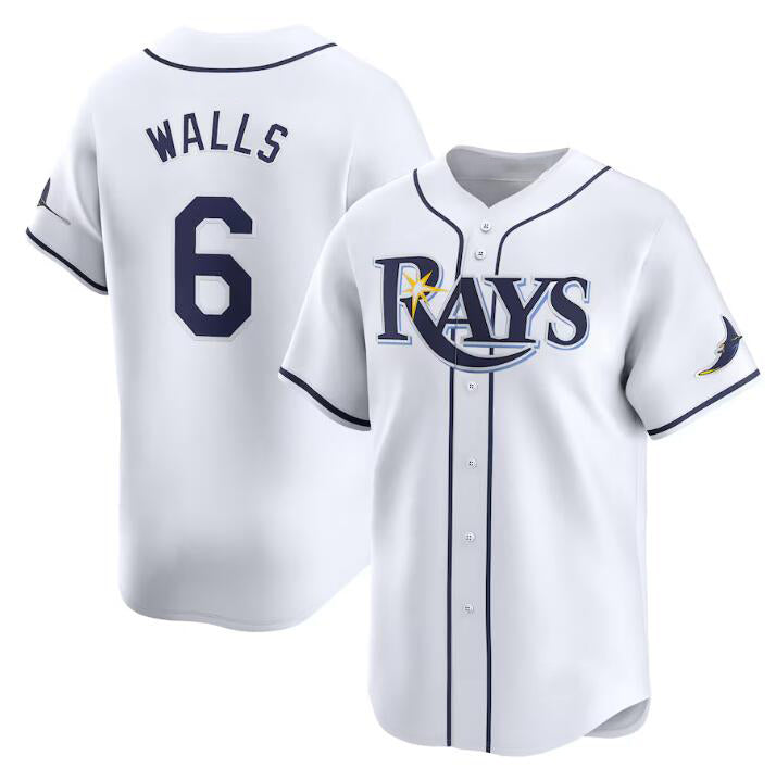 Tampa Bay Rays #6 Taylor Walls White CONTON Home Limited Stitched Jersey