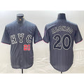 New York Mets #20 Pete Alonso Number Grey CONTON 2024 City Connect Cool Base Stitched Jerseys