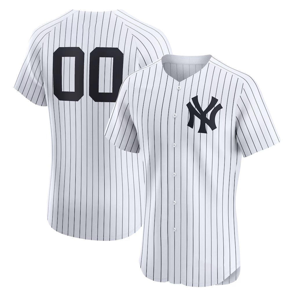 Custom New York Yankees White CONTON Home Elite Jersey