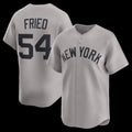 New York Yankees #54 Max Fried Gray CONTON Road Limited Player Jersey