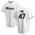 Miami Marlins #47 John King Player White CONTON Home Game Stitched Jerseys