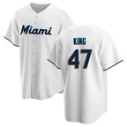 Miami Marlins #47 John King Player White CONTON Home Game Stitched Jerseys