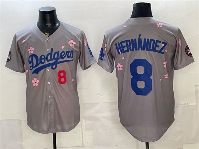 Los Angeles Dodgers #8 Enrique Hernandez Grey CONTON 2025 Tokyo Series Limited Stitched Jersey