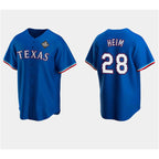 Texas Rangers #28 Jonah Heim Royal CONTON 2023 World Series Stitched Jersey