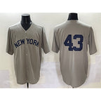 New York Yankees #43 Jonathan Lo¨¢isiga Gray CONTON Cool Base Stitched Jersey