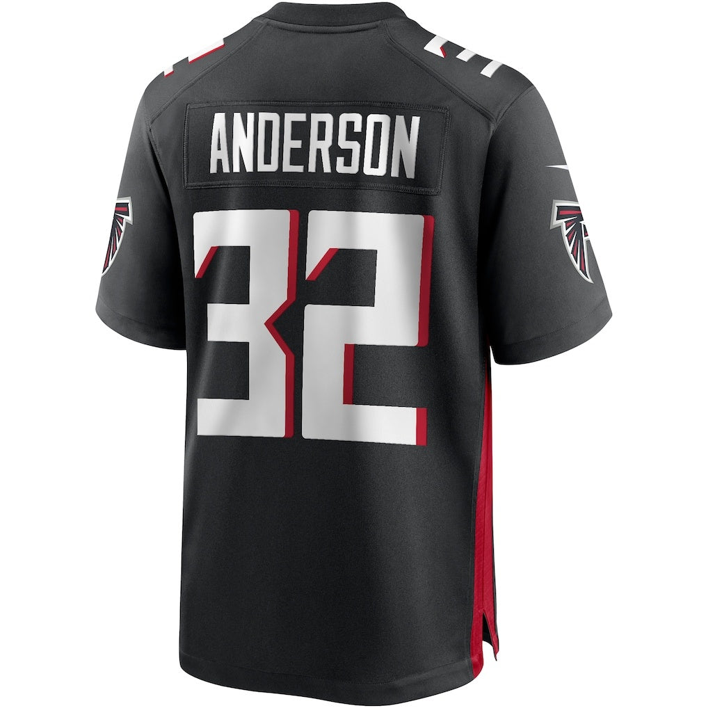 A.Falcons #32 Jamal Anderson Black CONTON Game Retired Player Jersey