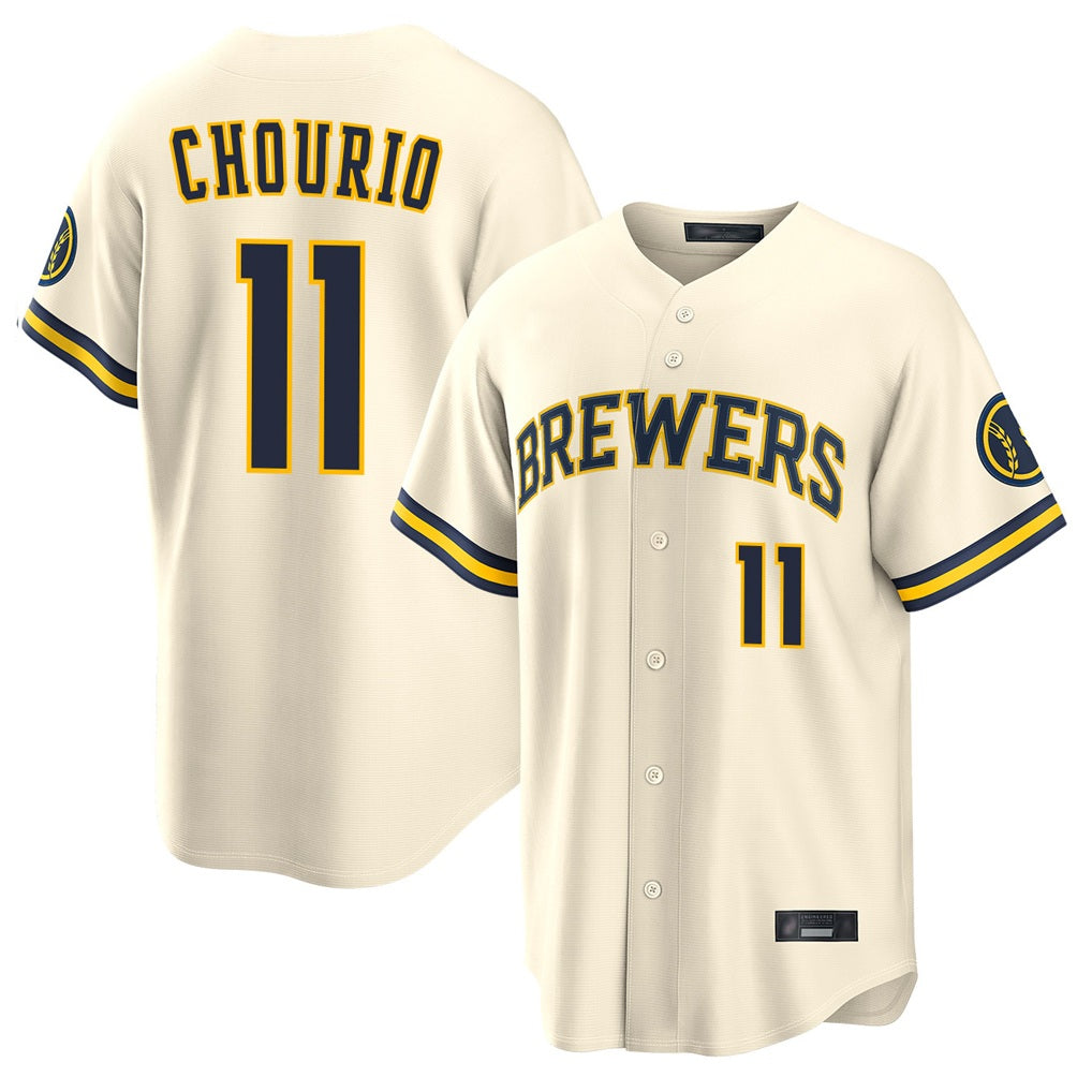 Milwaukee Brewers #11 Jackson Chourio Player Cream CONTON Home Limited Stitched Jerseys