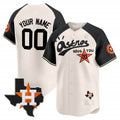 Custom Houston Astros Cactus Jack Style Vapor Premier Limited Jersey ¨C Cream Black CONTON