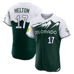 Colorado Rockies #17 Todd Helton Player Green CONTON City Connect Limited Elite Home Stitched Jerseys