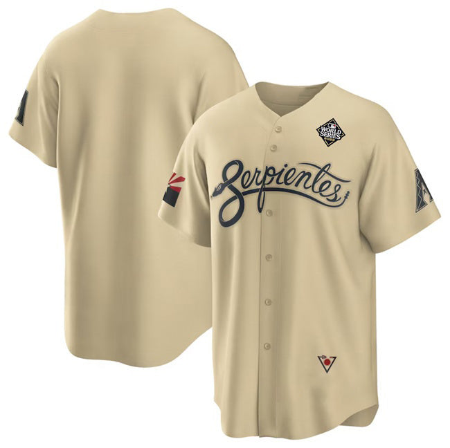 Arizona Diamondbacks Blank Gold CONTON 2023 World Series City Connect Cool Base Stitched Jersey