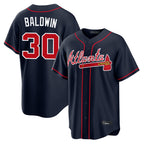 Atlanta Braves #30 Drake Baldwin Player Navy CONTON Home Game Stitched Jerseys
